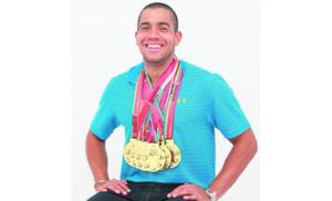 Crespo y sus seis medallas de oro. Foto: Anayansi Gamez